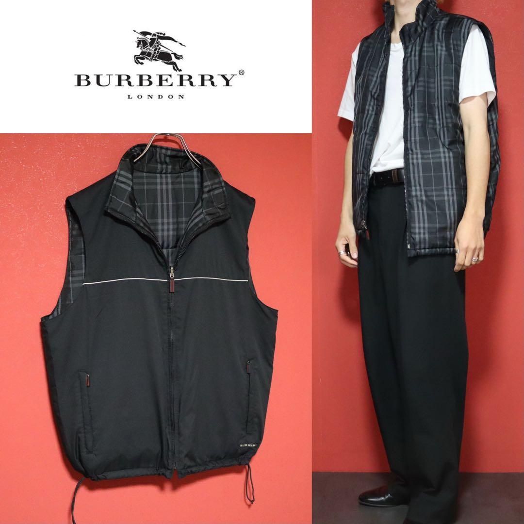 美品】BURBERRY バーバリー リバーシブル チェック切替 ダウンベスト