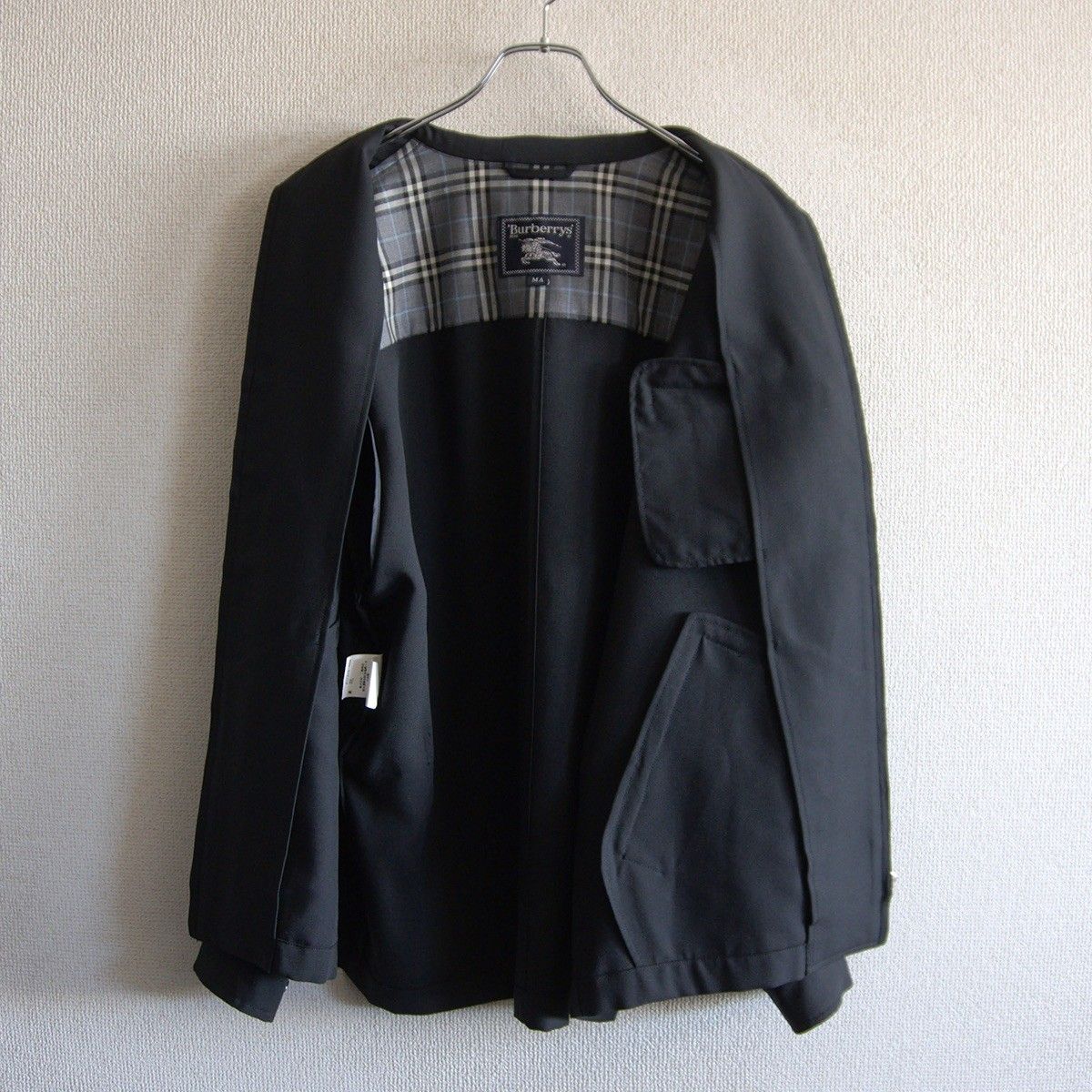 90S】 BURBERRYS 【ブラック ウールギャバジン ジップアップ