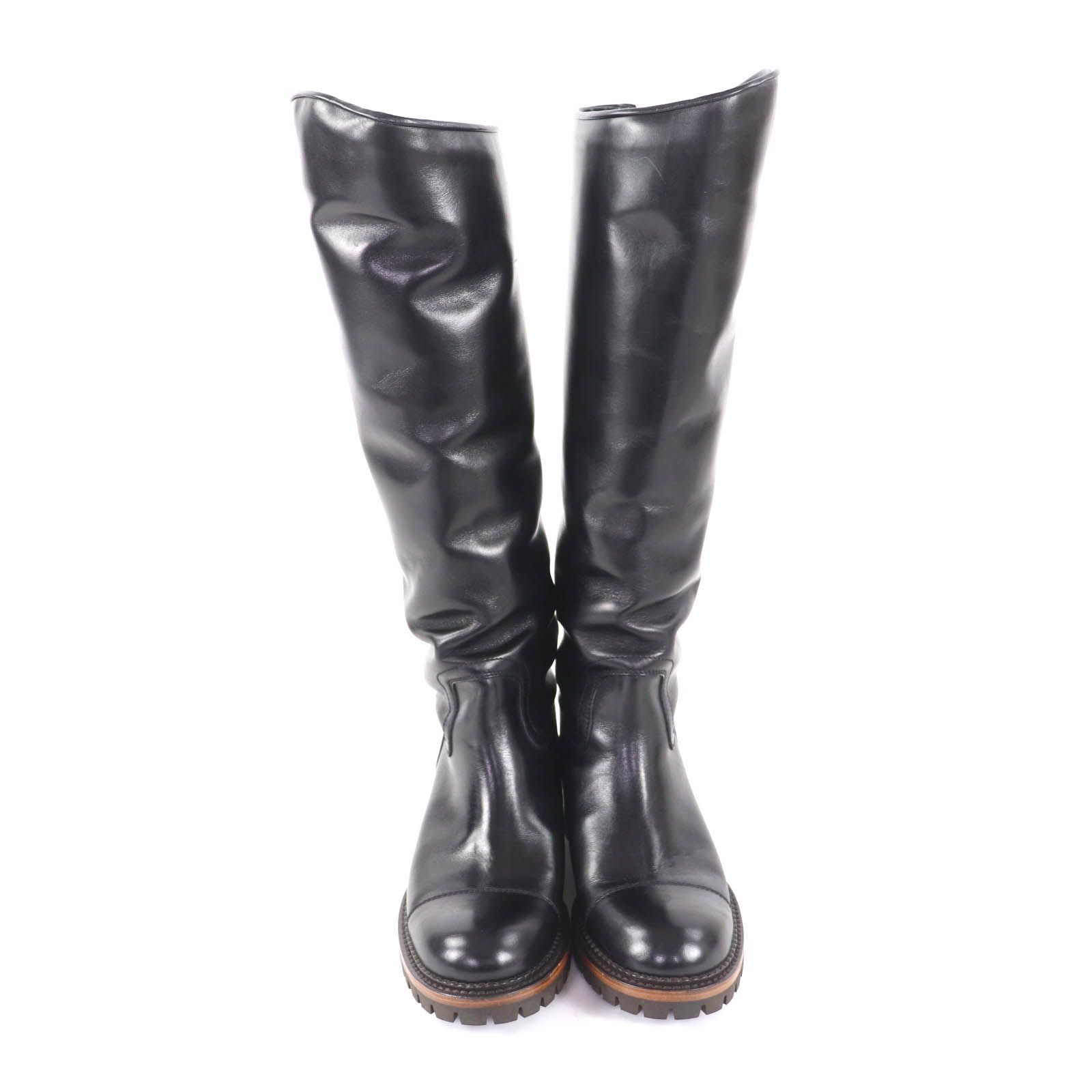 CHANEL フリンジムートン ロングブーツ アイボリー系 ココマーク 08A CHANEL シャネル ココマーク ムートン フリンジ ブーティ キャメル