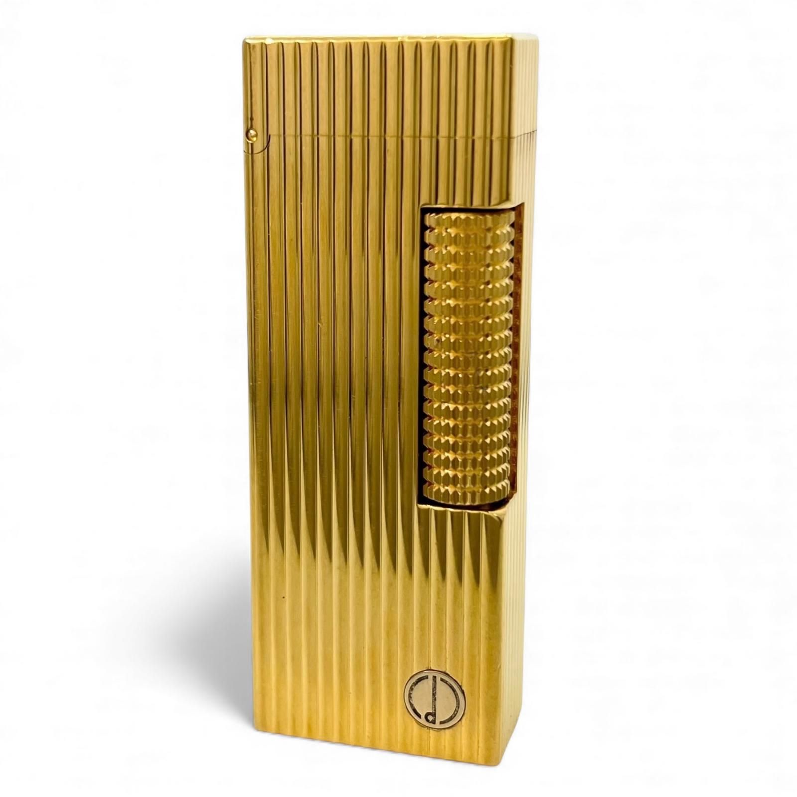 美品△Dunhill ダンヒル スクエア ストライプ柄 ローラー式 喫煙具