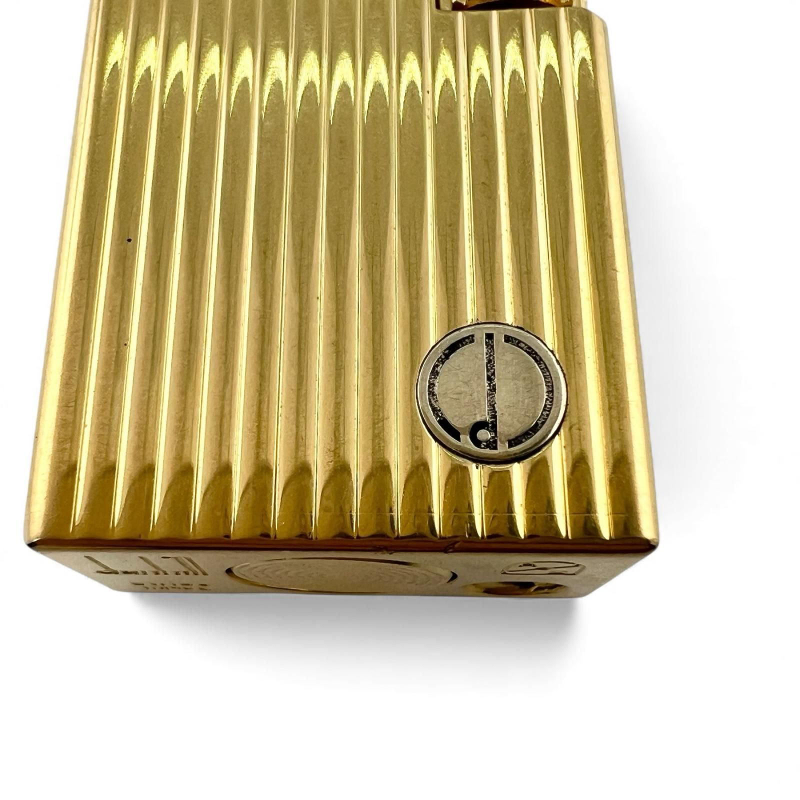 美品△Dunhill ダンヒル スクエア ストライプ柄 ローラー式 喫煙具