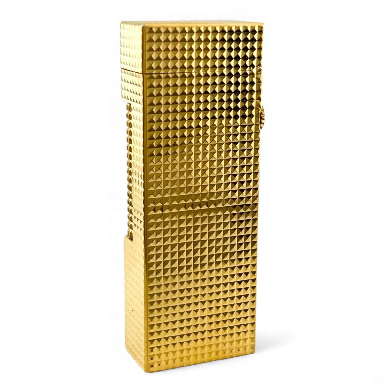 美品△Dunhill ダンヒル スクエア ダイヤ柄 ローラー式 喫煙具 ガス