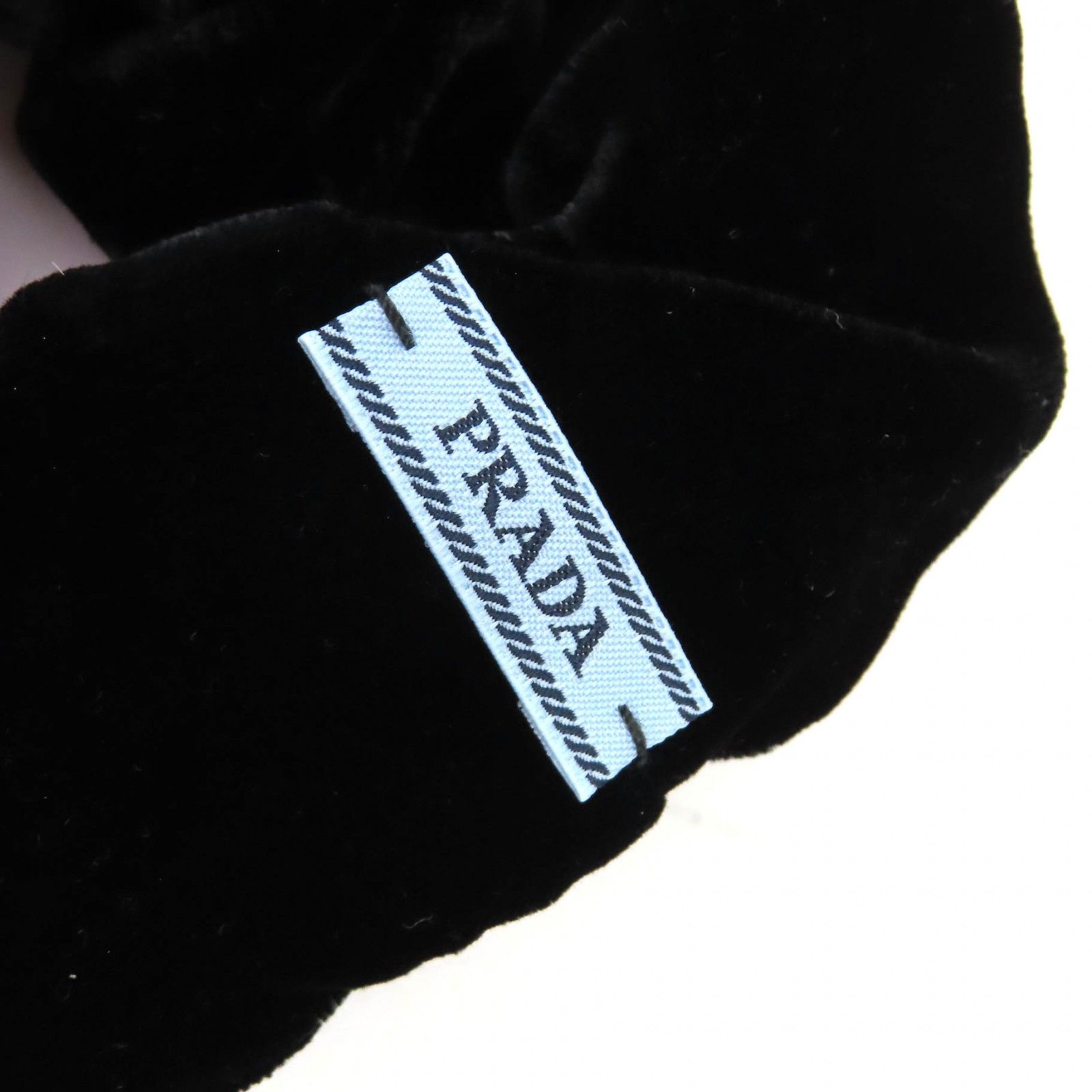 極美品△PRADA プラダ 1IF015 トライアングルロゴ 三角プレート ベロア