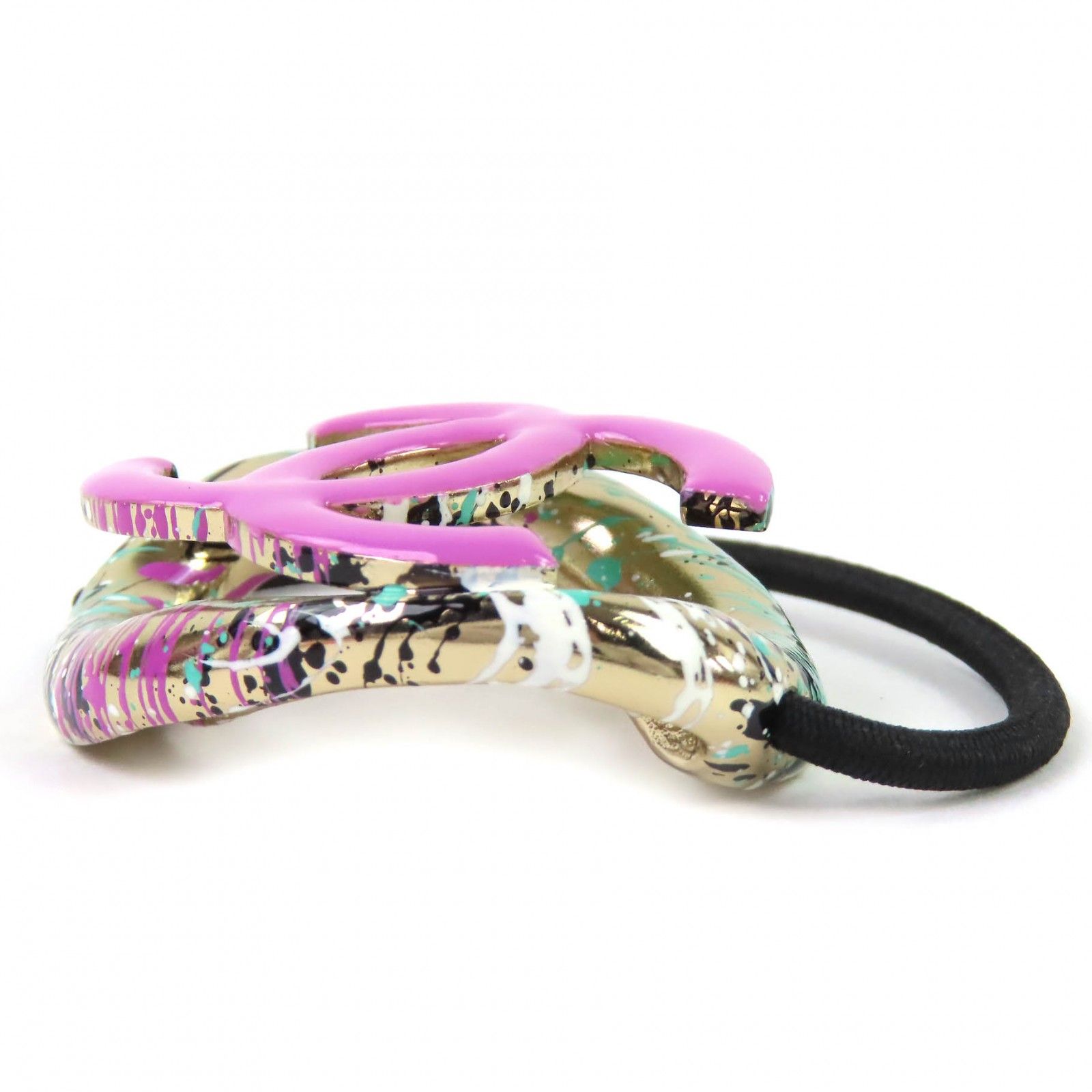 極美品△CHANEL シャネル A21P AB6087 ココマーク ヘアゴム 髪留め