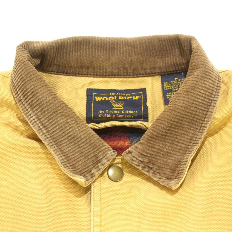 00s WOOLRICH 裏地フリース 襟コーデュロイ ダック カバーオール