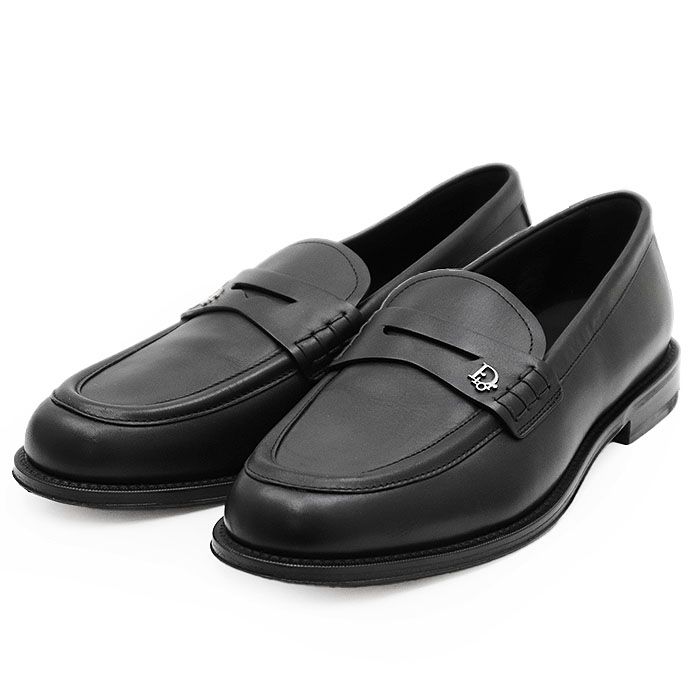 極美品】Dior ディオール コインローファー レザー ロゴ メタル