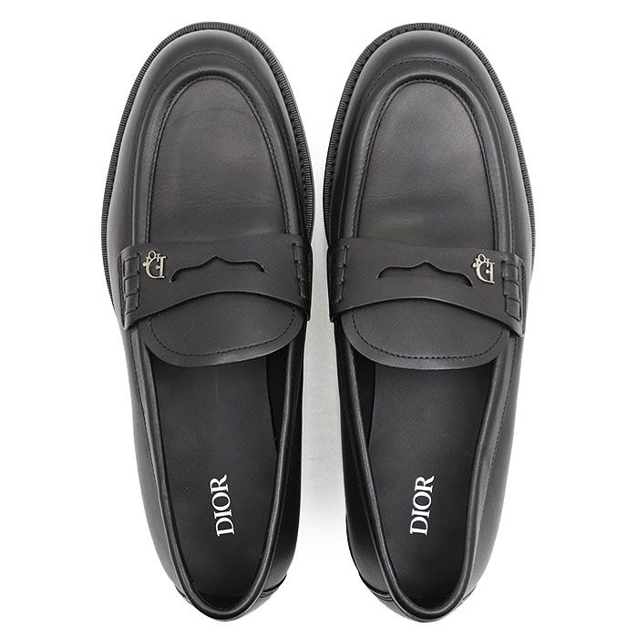 極美品】Dior ディオール コインローファー レザー ロゴ メタル