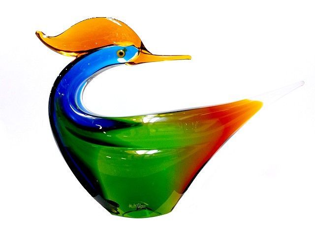 Multi Glass(マルティグラス) ガラス製 鳥 置物 オブジェ ガラス工芸