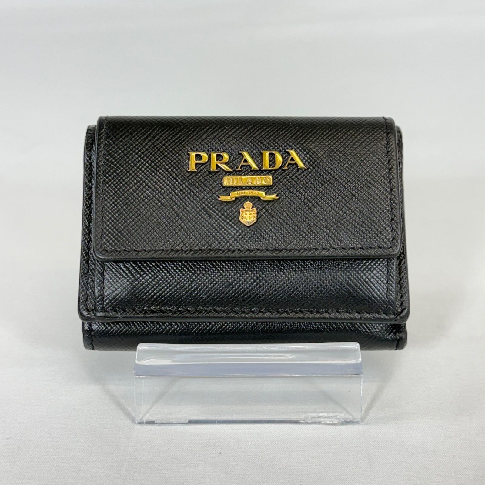 PRADA プラダ サフィアーノ 三つ折り財布 コンパクトウォレット 三角