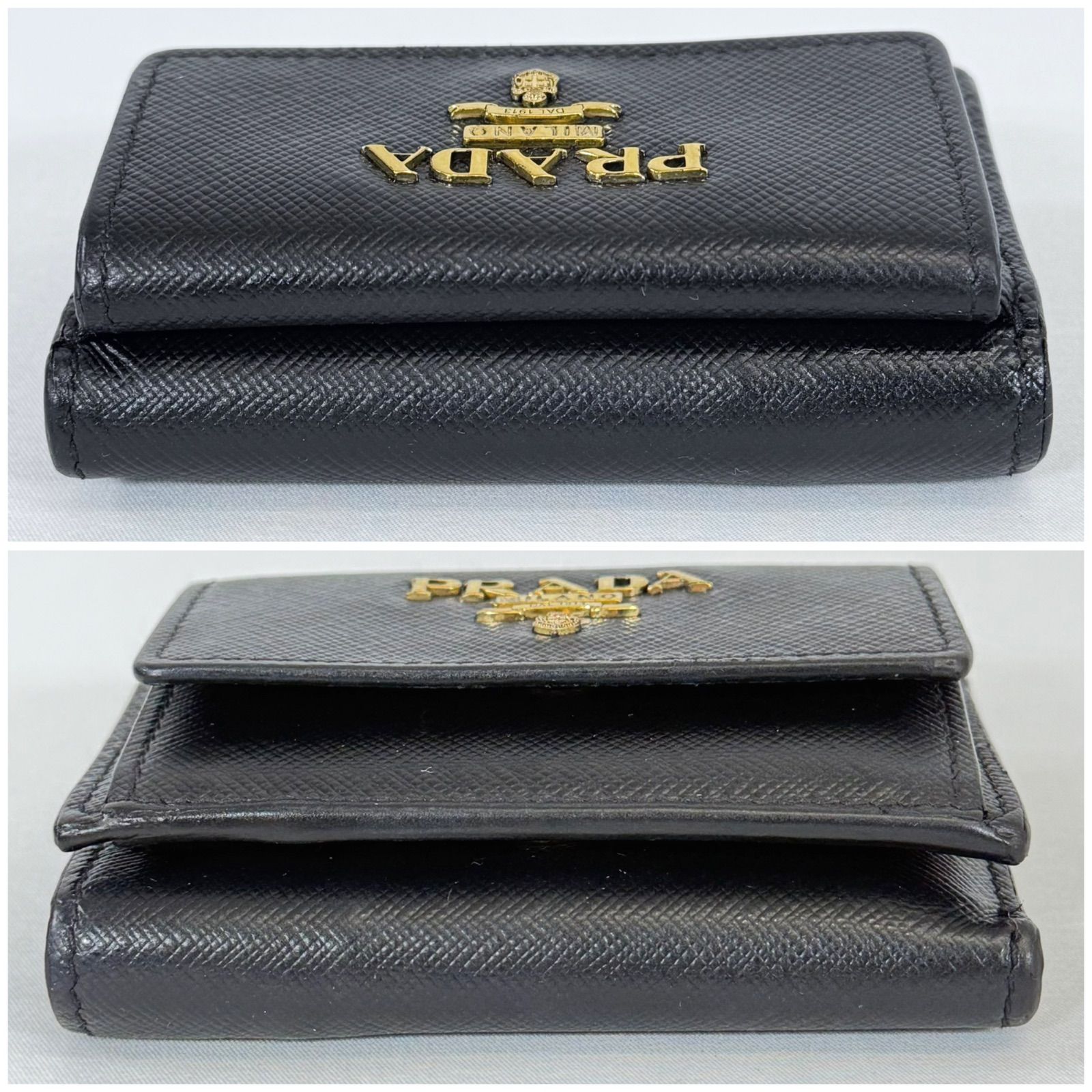 人気・美品】PRADA プラダ サフィアーノ コンパクト ミニウォレット W