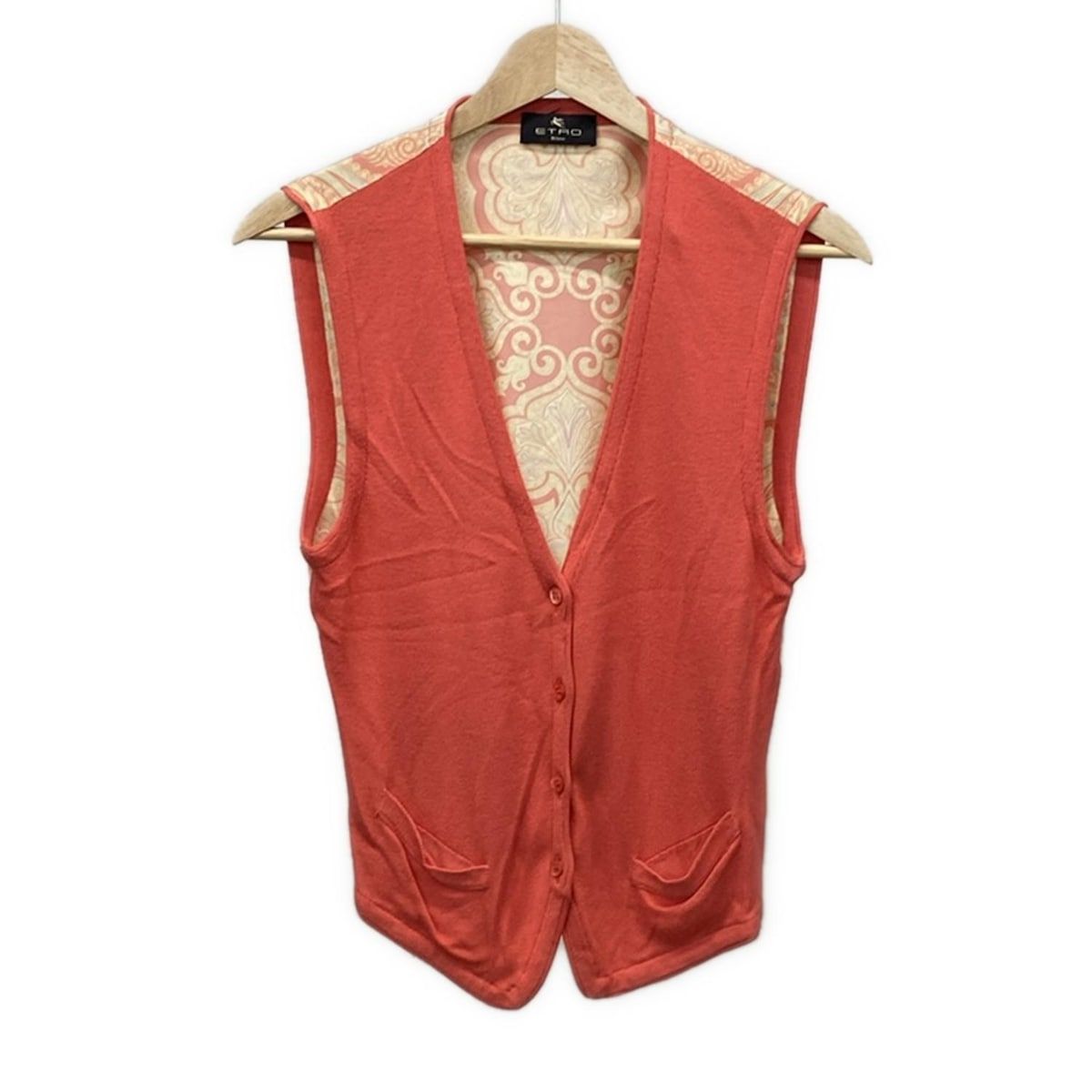 ETRO(エトロ) ベスト サイズ46 L レディース美品 - ピンク×アイボリー