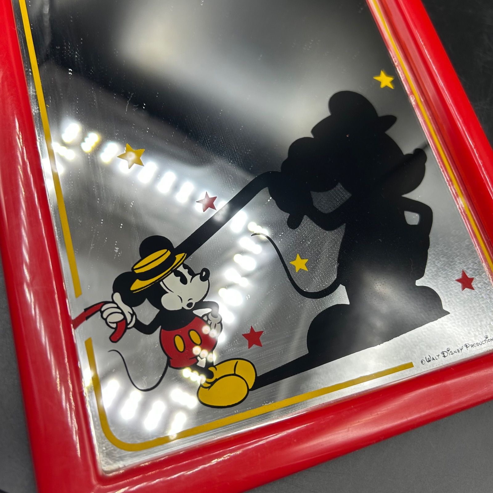K》レア ミッキーマウス 壁掛け鏡 ミラー ディズニー レトロ - メルカリ