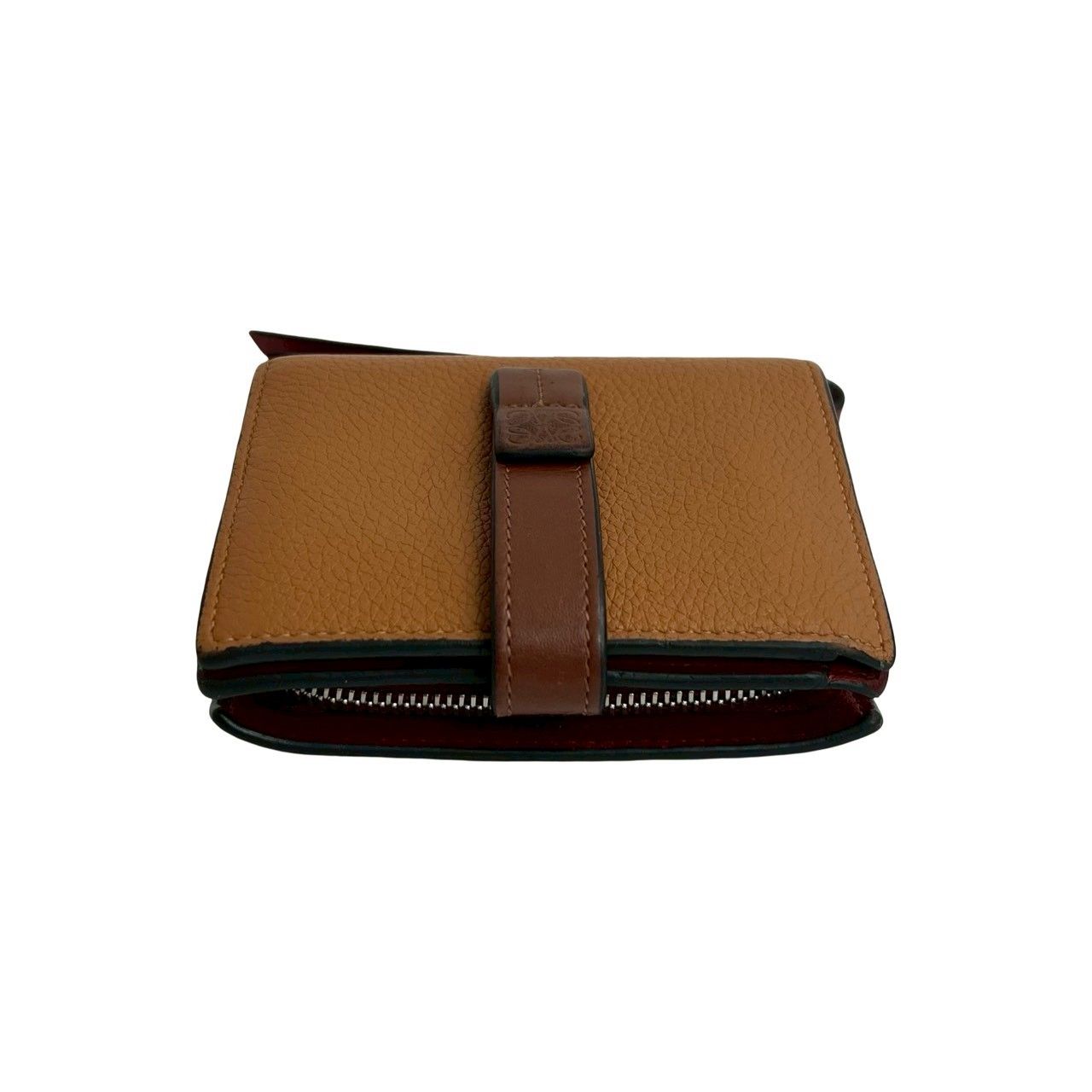 極 美品 希少品 LOEWE ロエベ アナグラム ロゴ 刻印 レザー 本革 二 
