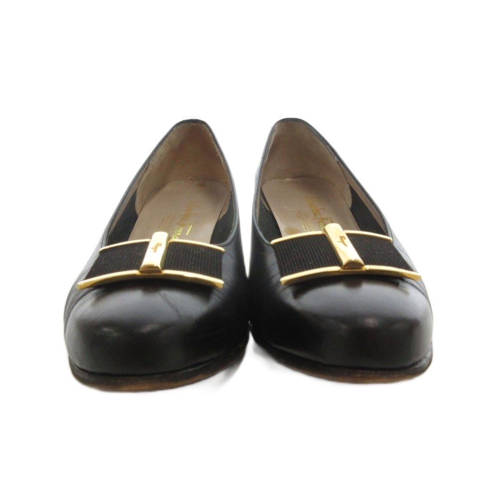 サルヴァトーレフェラガモ Salvatore Ferragamo パンプス レザー 7 黒