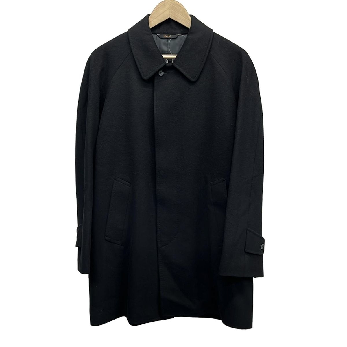 DAKS(ダックス) コート サイズM メンズ美品 - 黒 長袖/ネーム刺繍/冬