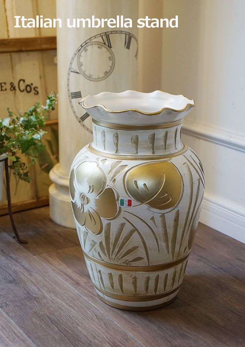 イタリア 傘立て 手彫り　テラコッタ　手描き アンティーク 楽天市場】イタリア製 陶器 傘立て / アンブレラスタンド 傘 傘たて 傘
