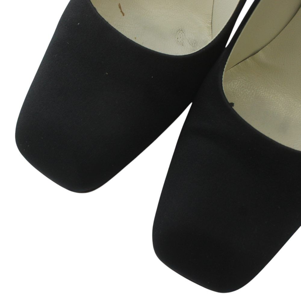 プラダ PRADA パンプス サテン スクエアトゥ ハイヒール 36.5 23.5