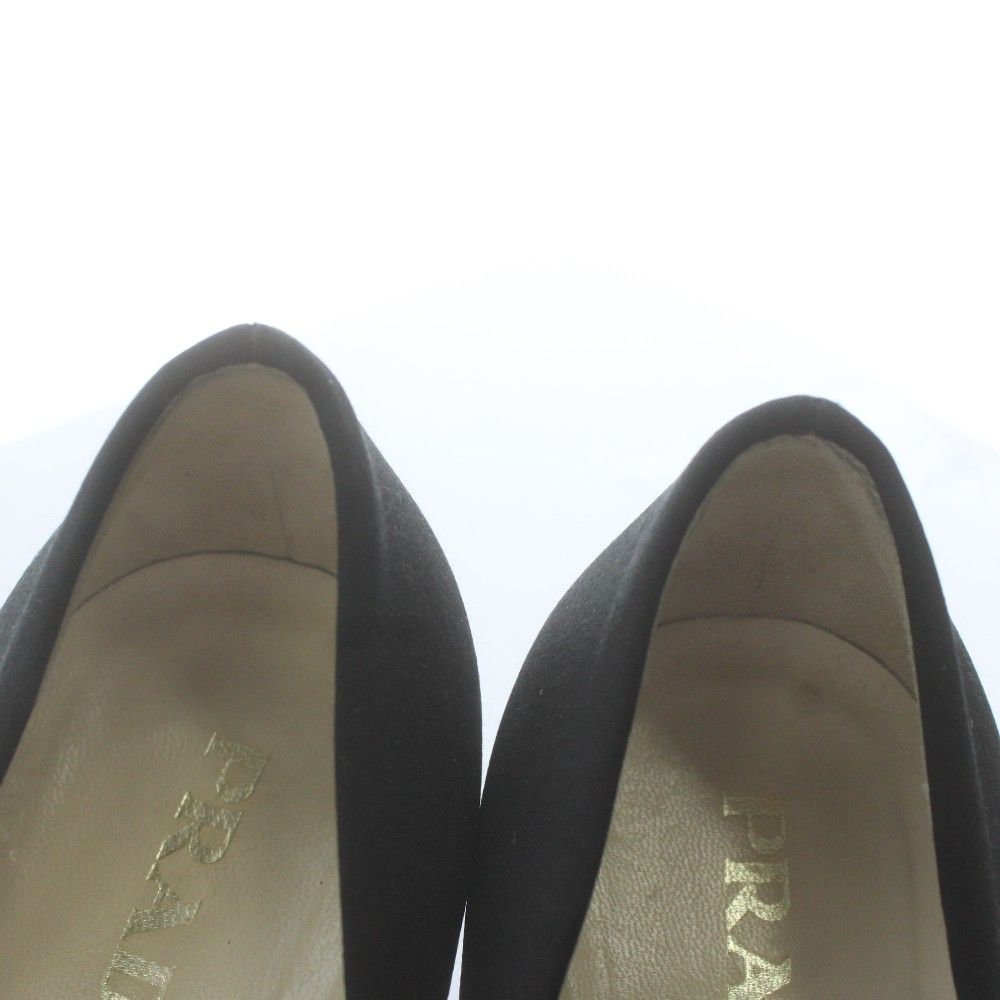 プラダ PRADA パンプス サテン スクエアトゥ ハイヒール 36.5 23.5