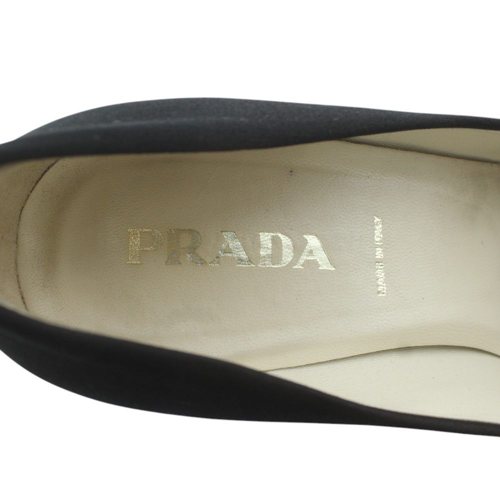 プラダ PRADA パンプス サテン スクエアトゥ ハイヒール 36.5 23.5