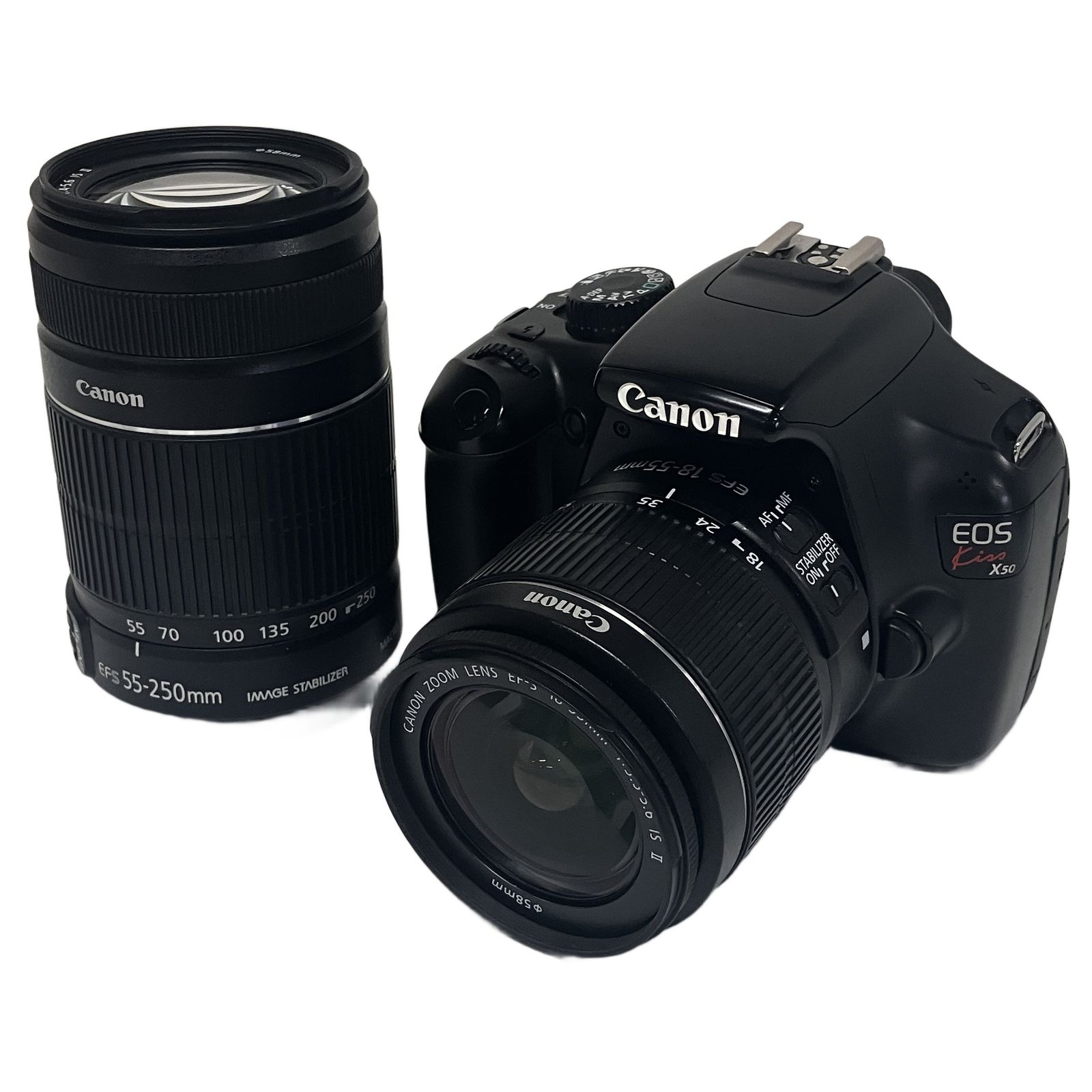 Canon DS126291 EOS Kiss X50 18-55mm 55-250mm レンズセット デジタル