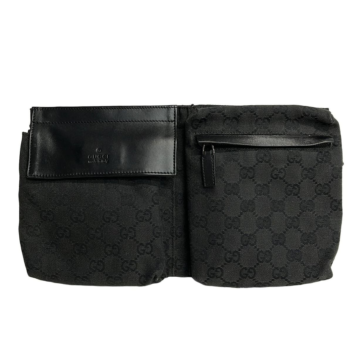 GUCCI グッチ ウエストポーチ GG柄 28566 002058 GUCCI(グッチ) ウエストポーチ GG柄 28566 黒 レザー - メルカリ