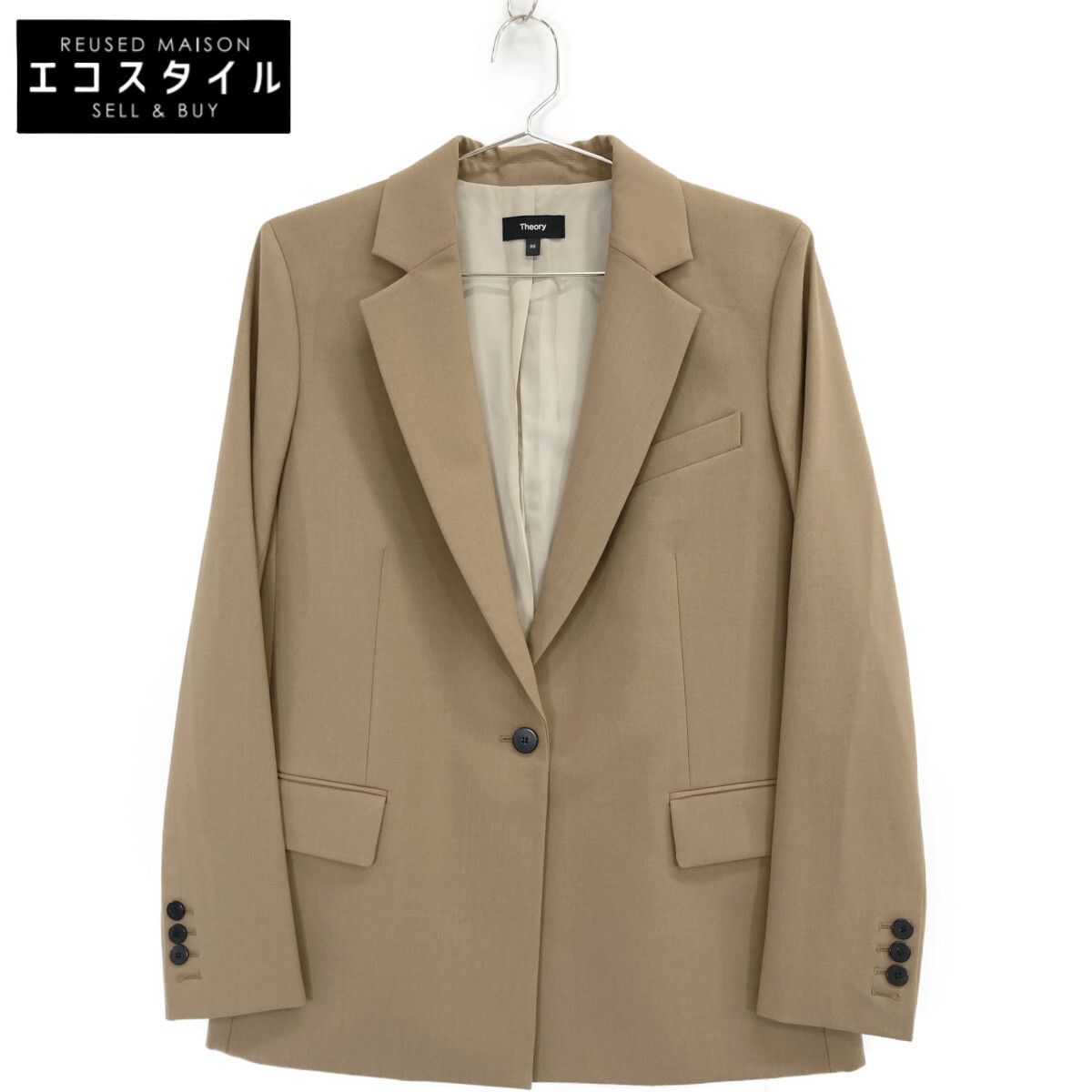 Theory セオリー ﾍﾞｰｼﾞｭ TRACEABLE WOOL ｵｰﾊﾞｰｻｲｽﾞ ｼﾞｬｹｯﾄ OO - メルカリ