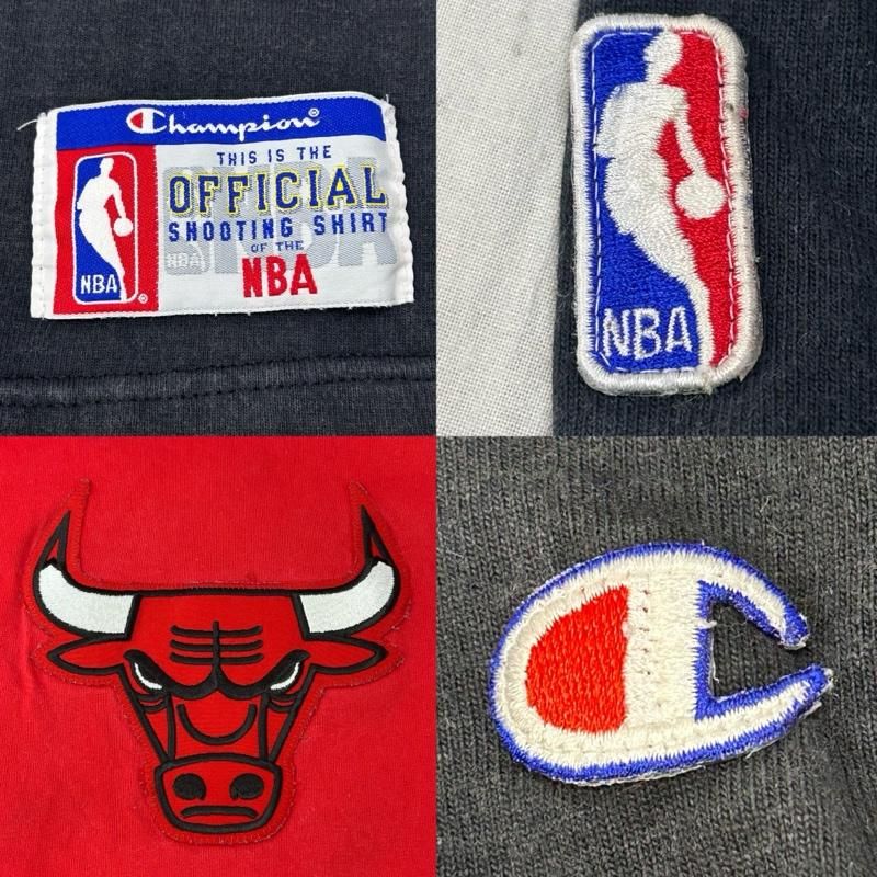 チャンピオン 90s 青刺繍タグ後期 NBA シカゴブルズ VネックTシャツ