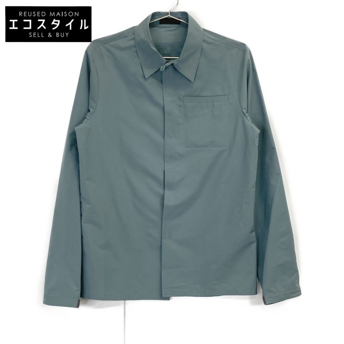 PRADA プラダ SC537 20年製 ﾗｲﾄﾌﾞﾙｰ ﾎﾟﾘｴｽﾃﾙ ｼｬﾂ XS - メルカリ