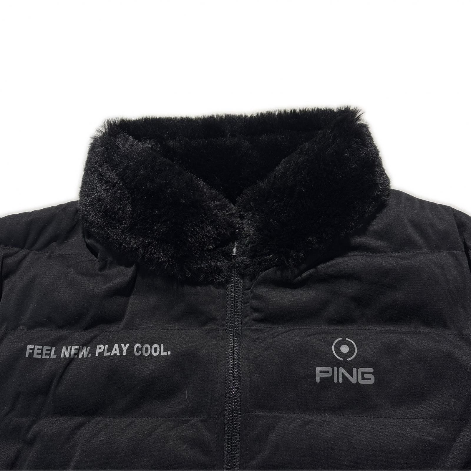 中古 レディース ピン PING フルジップアウター M 黒 ブラック 中綿