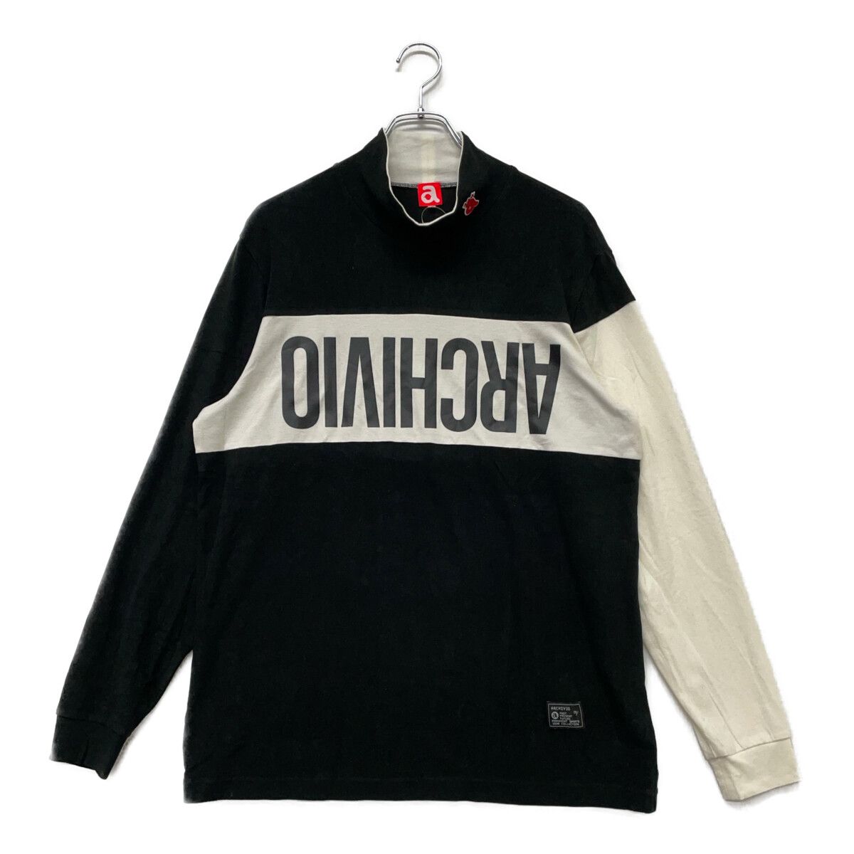 中古 メンズ アルチビオ archivio 長袖シャツ 50(LL) 黒×白 ハイネック
