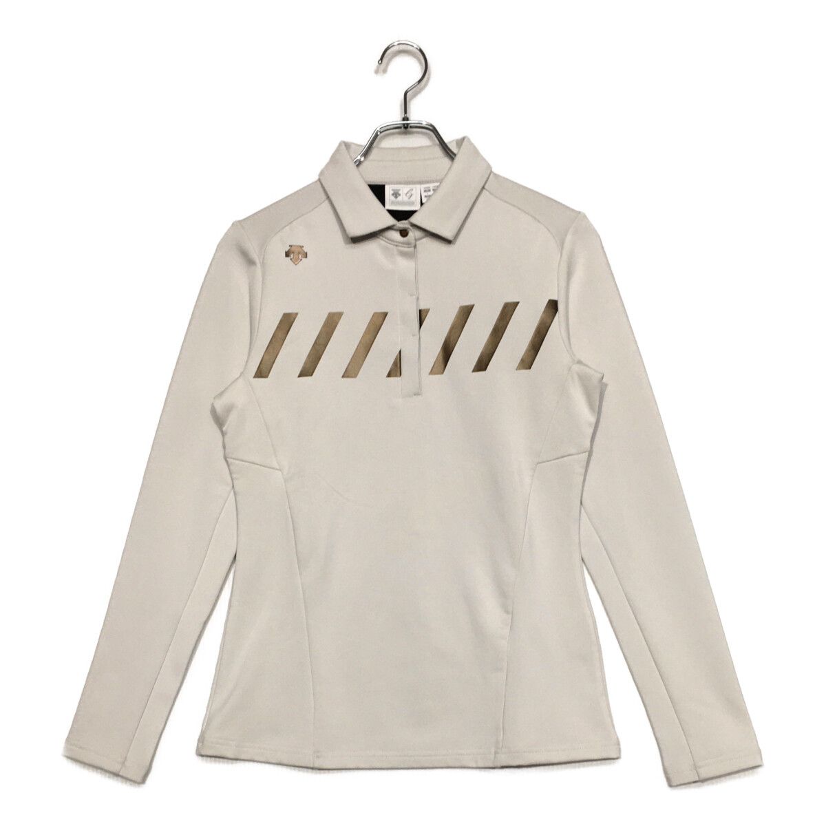 未使用品 レディース デサントゴルフ DESCENTE GOLF 長袖ポロシャツ L 白 ホワイト 訳あり ヒートナビ