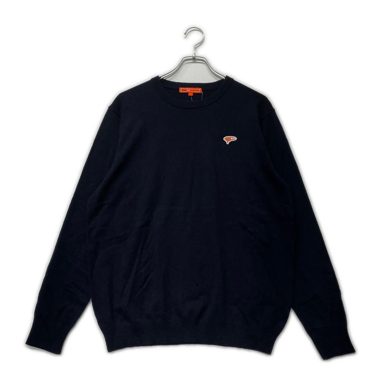 BEAMSゴルフ　セーター Lサイズ ネイビー刺繍 中古 メンズ ビームスゴルフ BEAMSGOLF セーター L 紺 ネイビー クルー