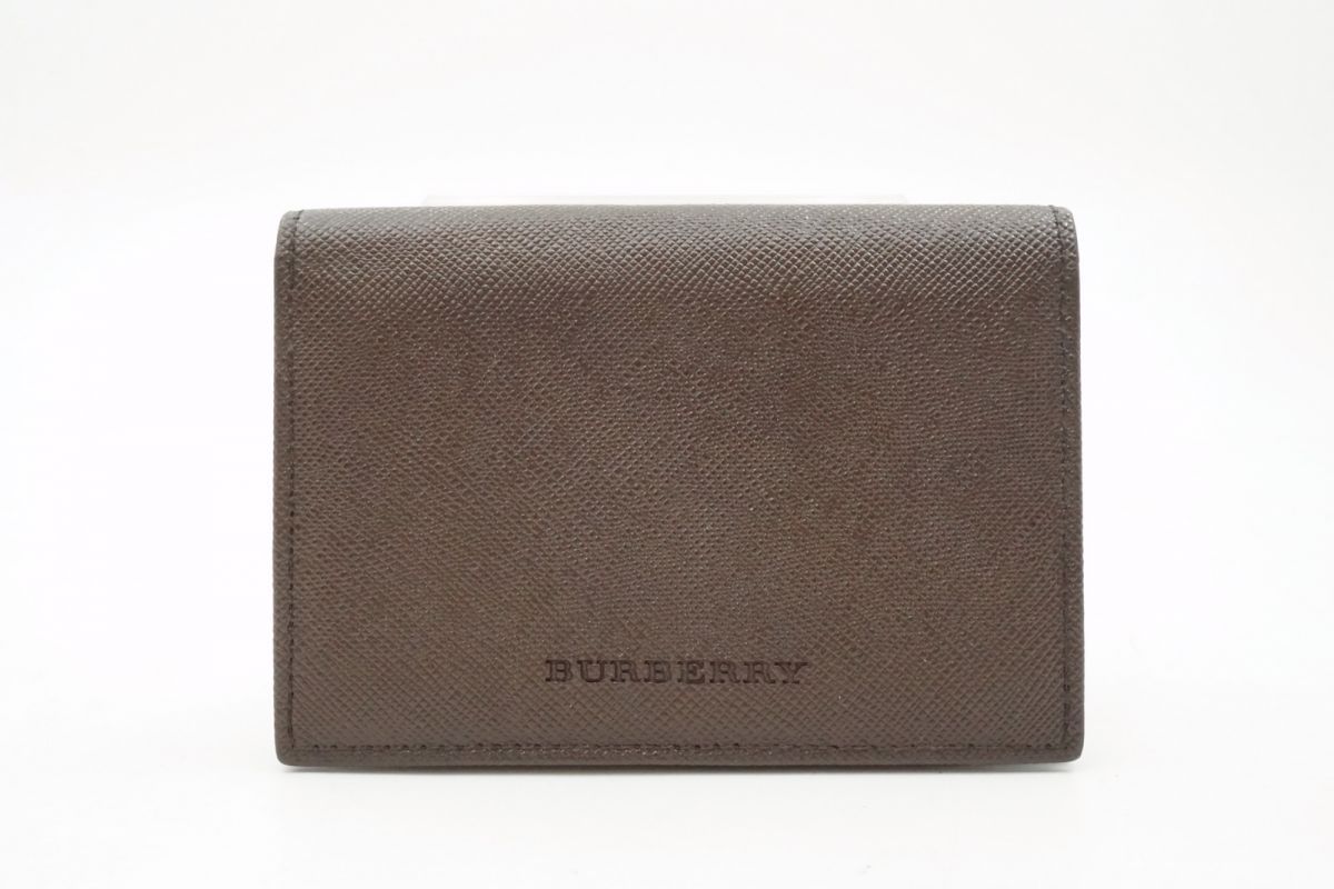 BURBERRY バーバリー ブラウン レザー 名刺入れ　カードケース　ノバ 新品】BURBERRY バーバリー 名刺入れ ブラウン 茶 レザー パスケース