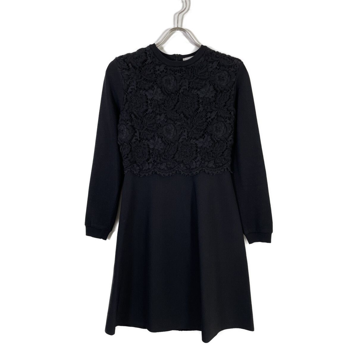 VALENTINO ヴァレンティノ 0000023571 ﾌﾞﾗｯｸ ﾚｰｽ×ﾆｯﾄﾜﾝﾋﾟｰｽ Ⅿ - メルカリ