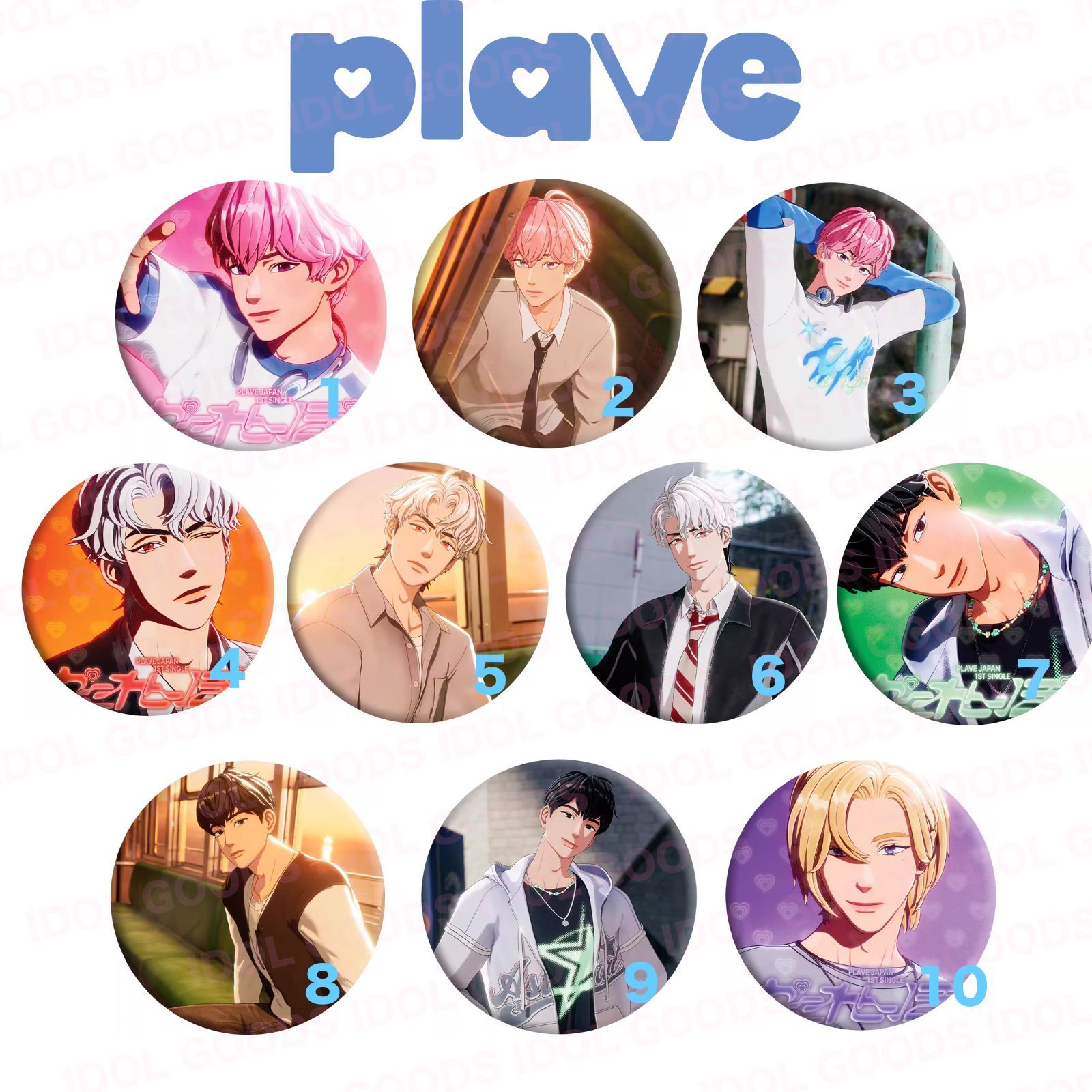 PLAVE プレイブ 58MM缶バッジ YEJUN NOAH BAMBY EUNHO HAMIN