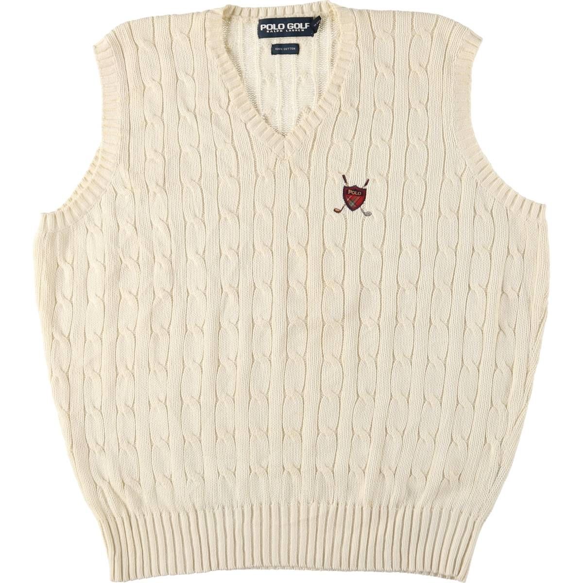 古着 ラルフローレン Ralph Lauren POLO GOLF ポロゴルフ ケーブル編み 