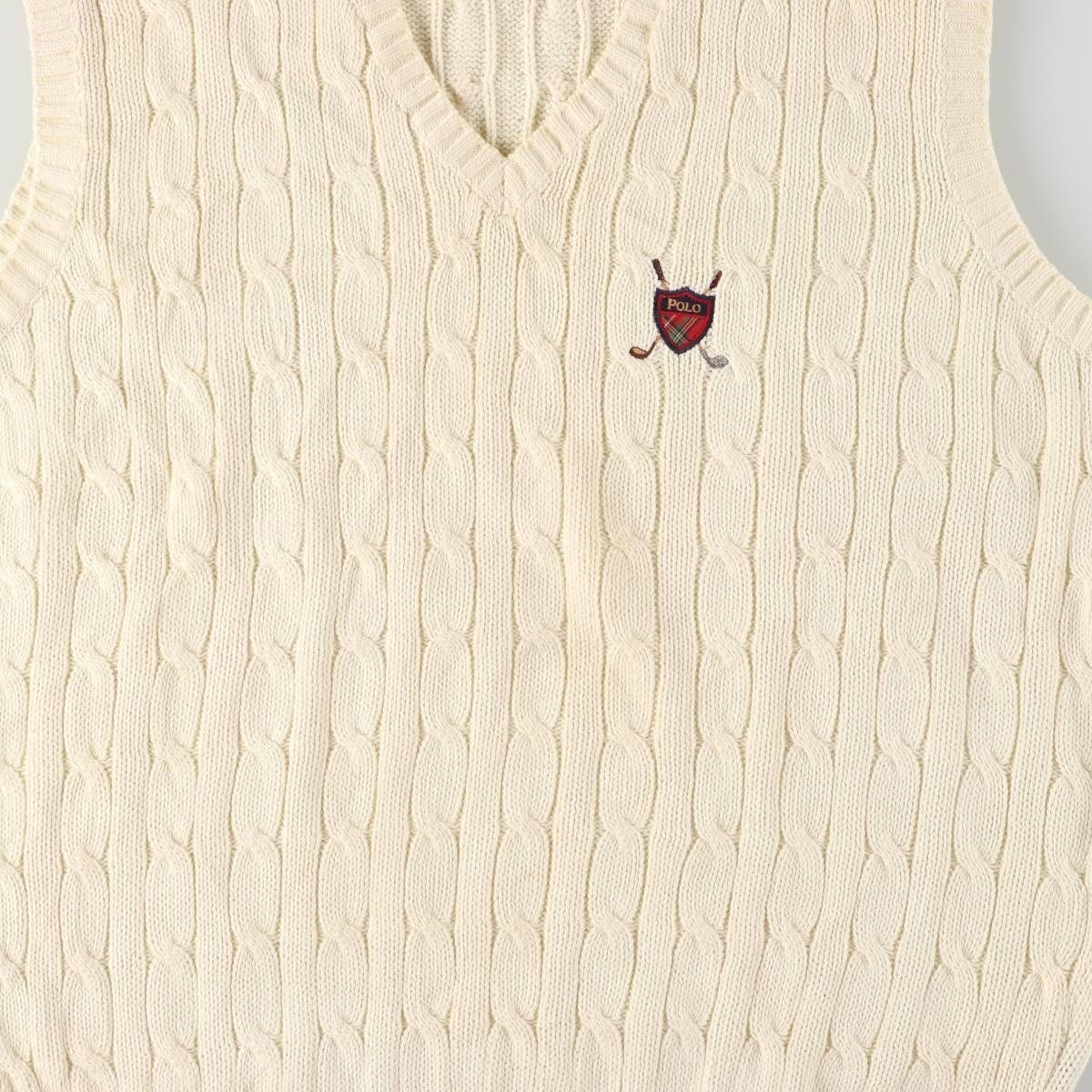 古着 ラルフローレン Ralph Lauren POLO GOLF ポロゴルフ ケーブル編み 