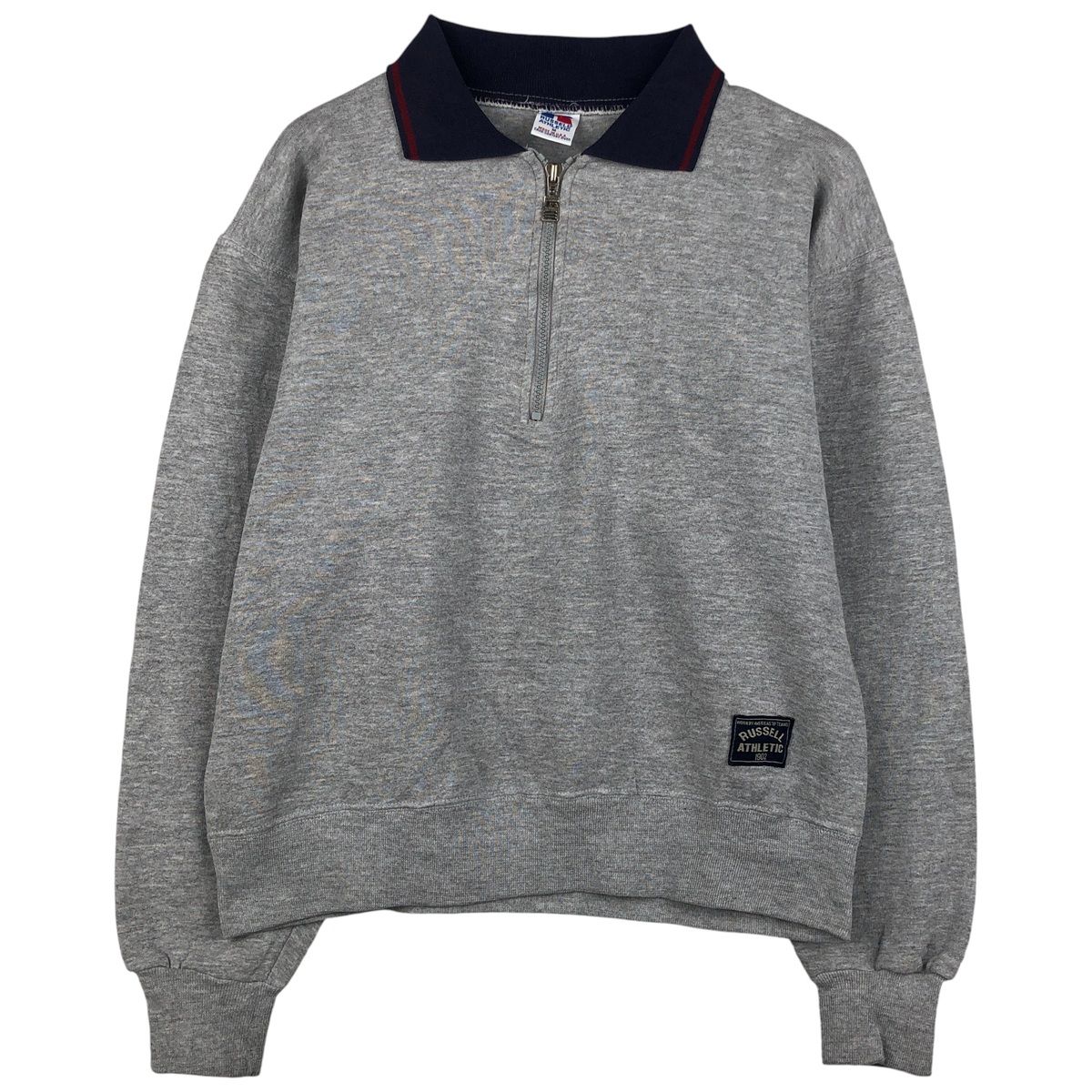 古着 90年代 ラッセル Russell ATHLETIC 襟付き ハーフジップ 
