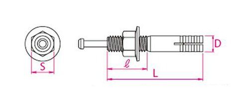 サンコーテクノ ステンレス オールアンカー 太さ12ミリ長さ70ミリ 中身入数 約 30本 54-098