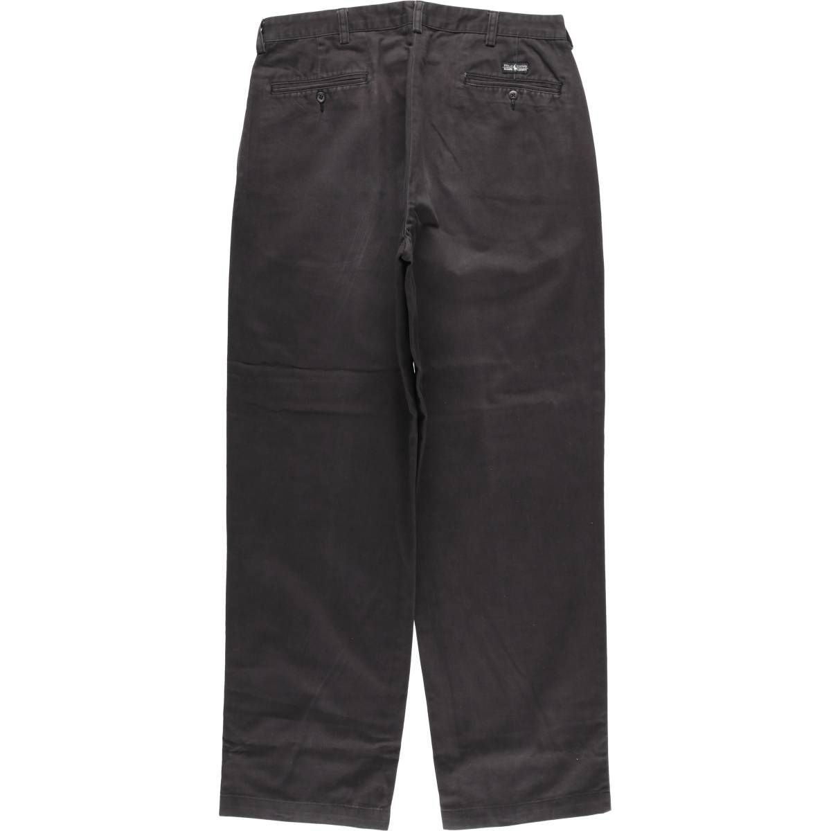 USA製 古着 80's ラルフローレン ツータック チノパン 黒 鬼フェード USA製 古着 80's ラルフローレン ツータック チノパン 黒 鬼フェード