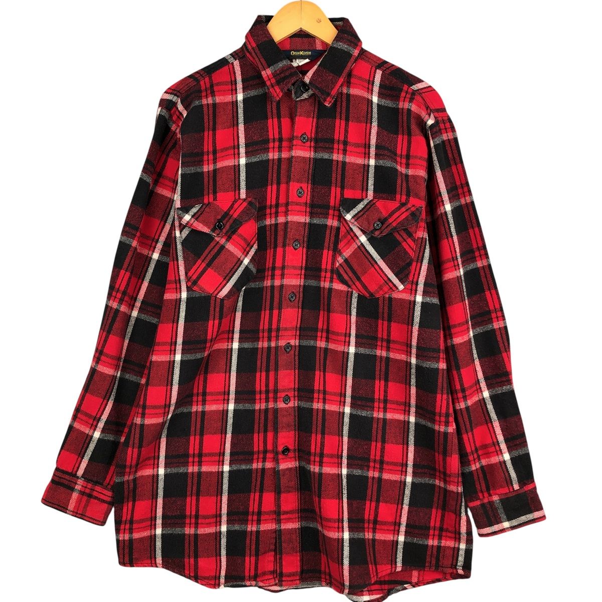 古着 オシュコシュ Osh kosh 長袖 フランネルチェックシャツ メンズL