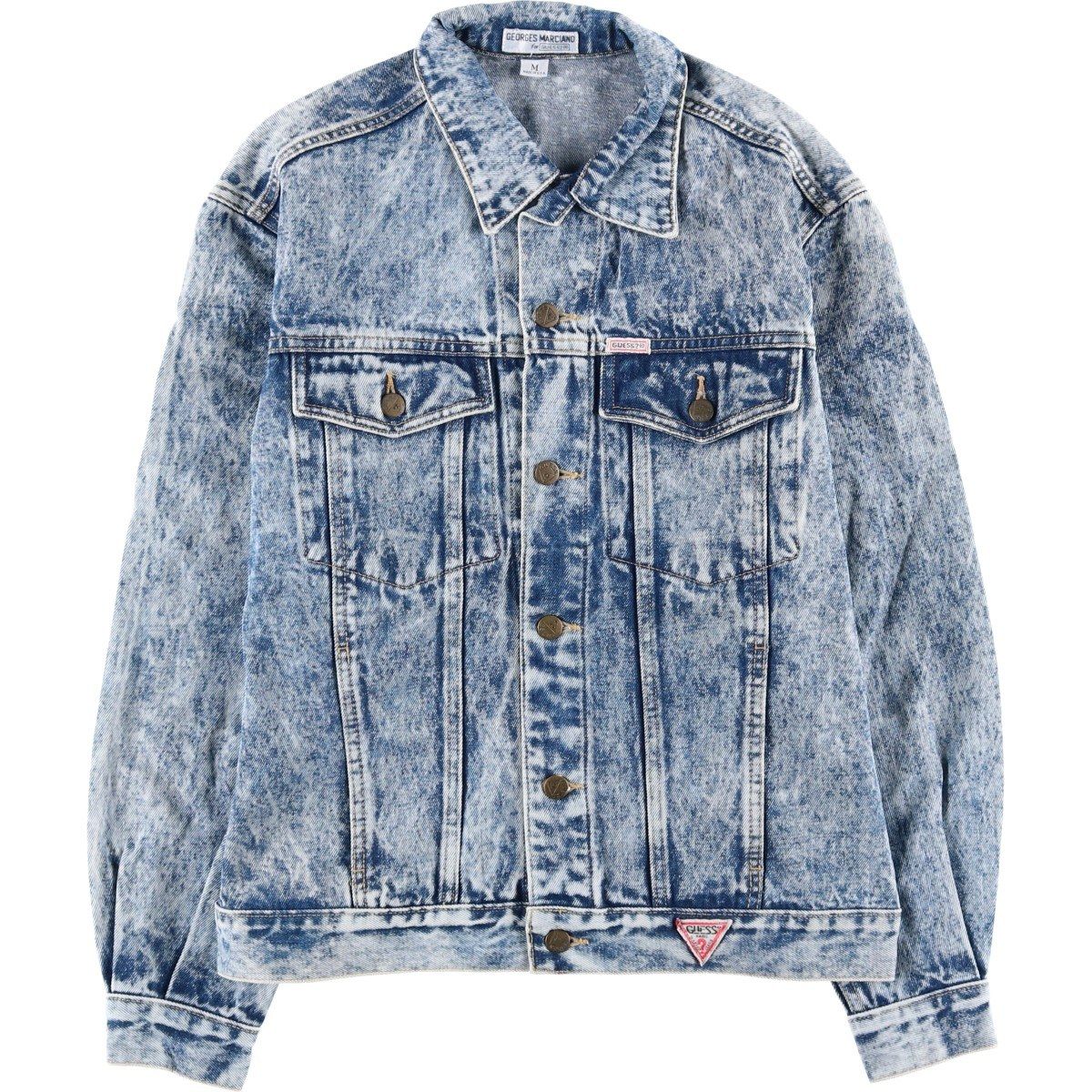 GUESS ゲス USA製 デニムジャケット Gジャン ケミカルウォッシュ 古着 