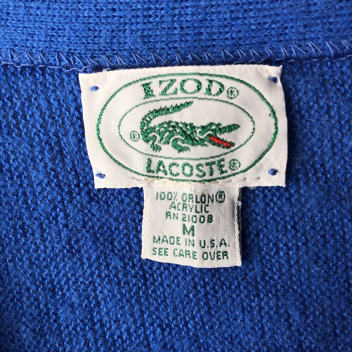 古着 80~90年代 ラコステ LACOSTE IZOD アクリルニットカーディガン
