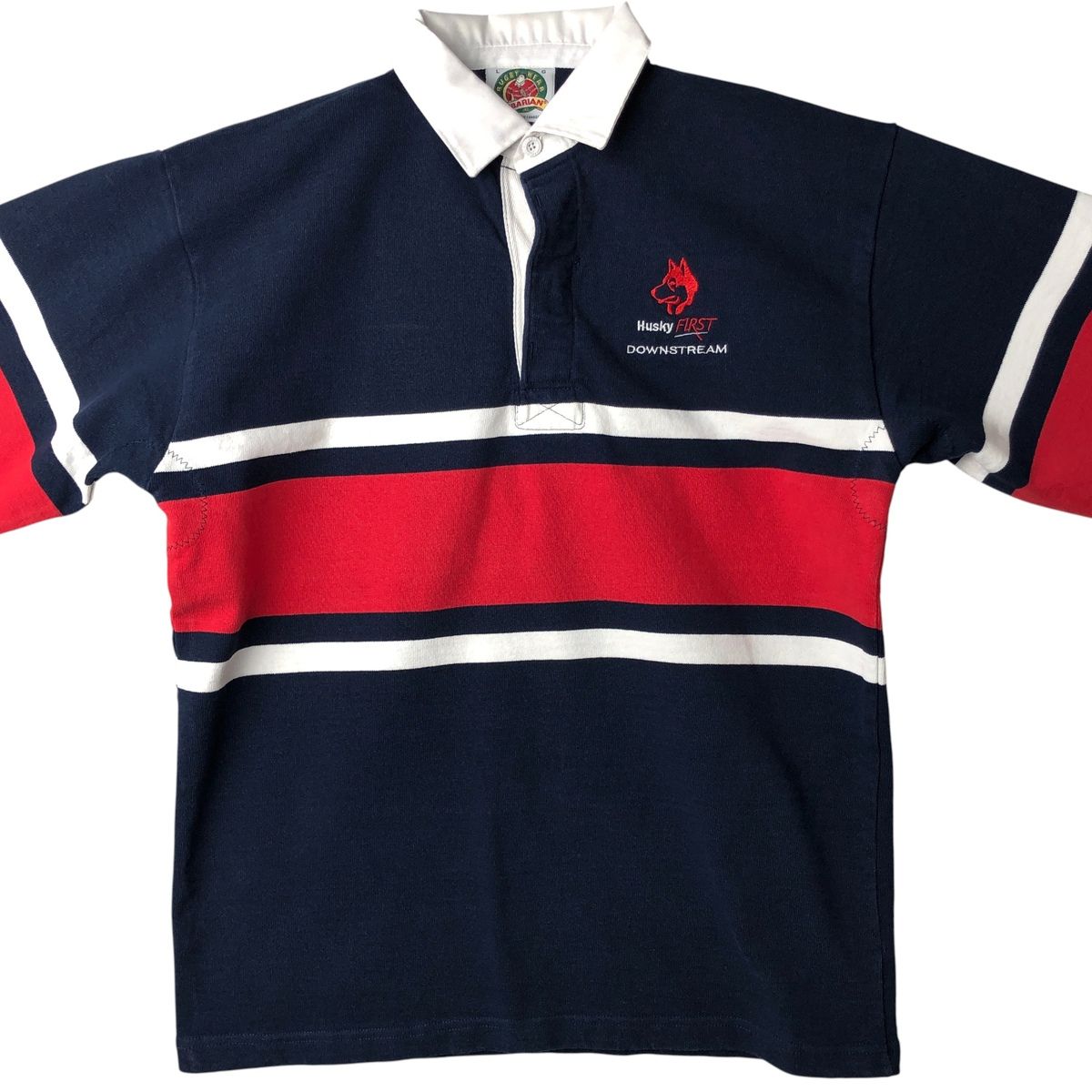 古着 バーバリアン BARBARIAN 長袖 ラガーシャツ カナダ製 メンズL相当