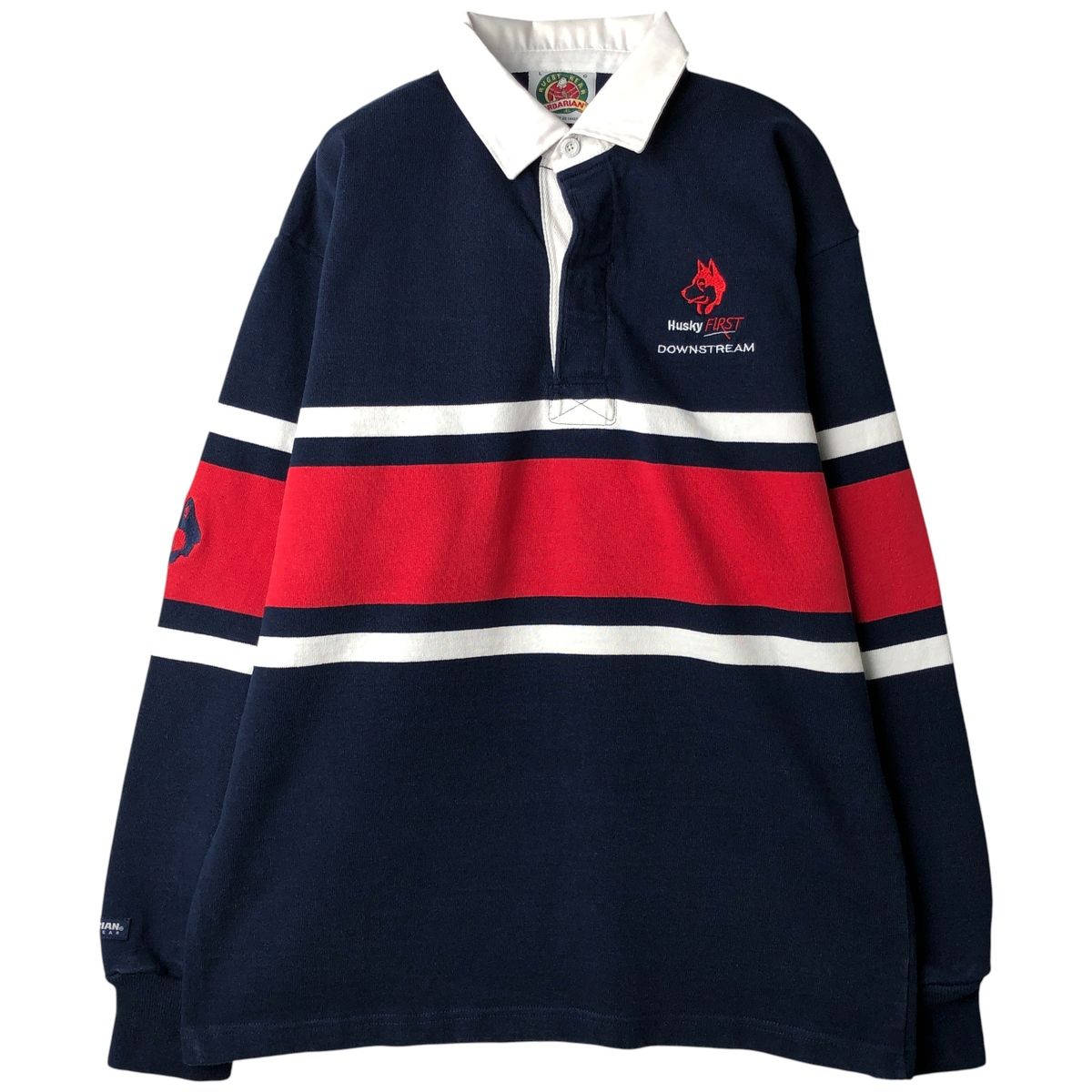 古着 バーバリアン BARBARIAN 長袖 ラガーシャツ カナダ製 メンズL相当