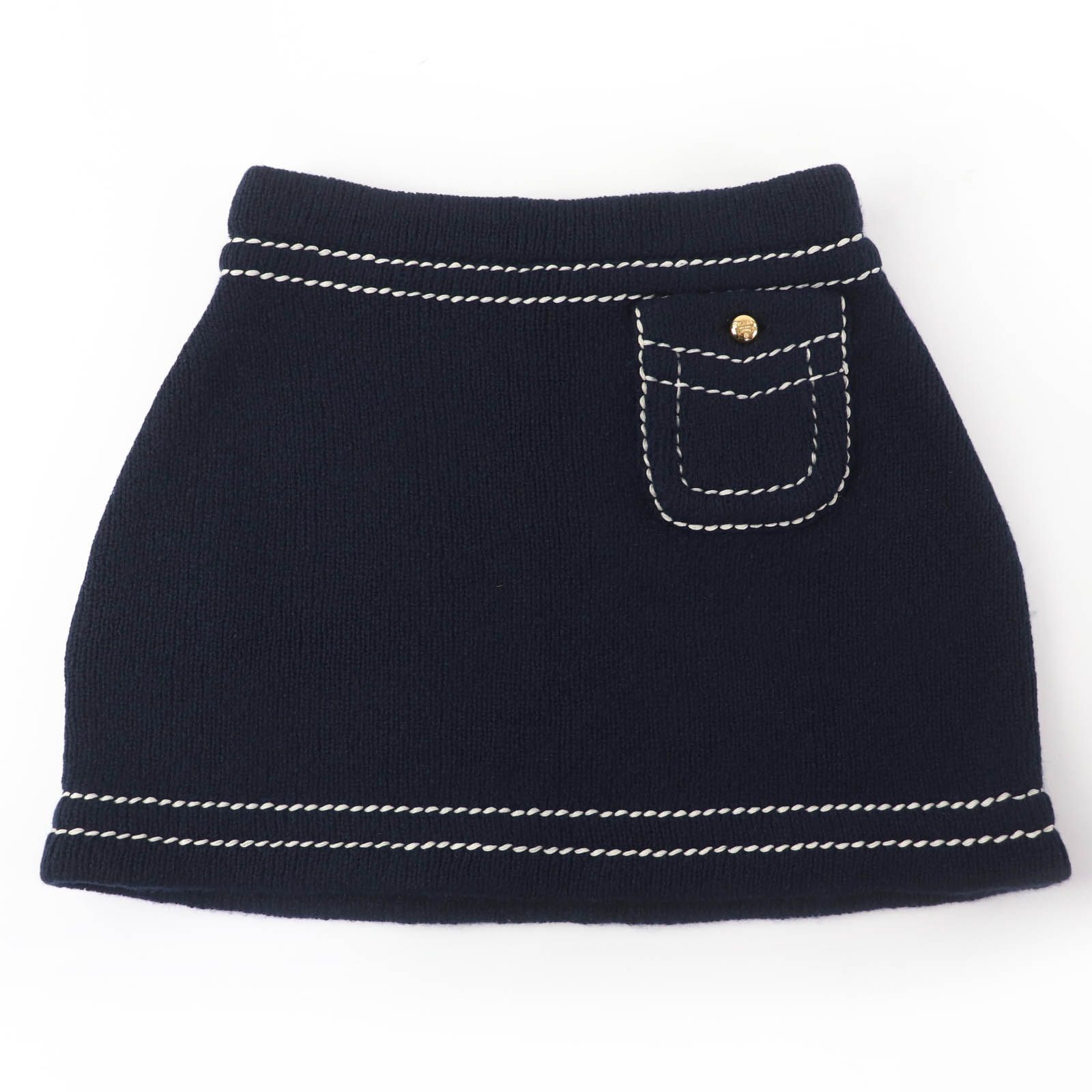 美品☆PRADA プラダ 2023年製 21480 カシミヤ100％ トライアングルロゴ