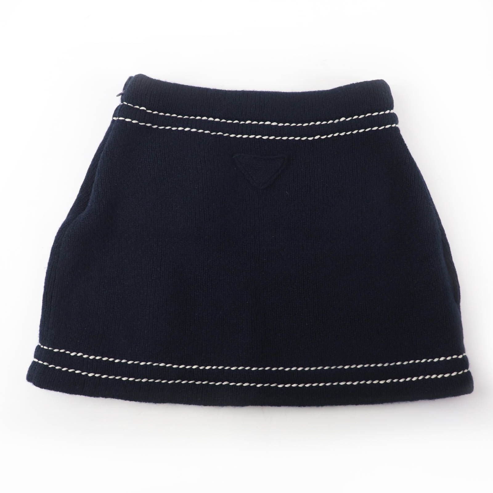 美品☆PRADA プラダ 2023年製 21480 カシミヤ100％ トライアングルロゴ