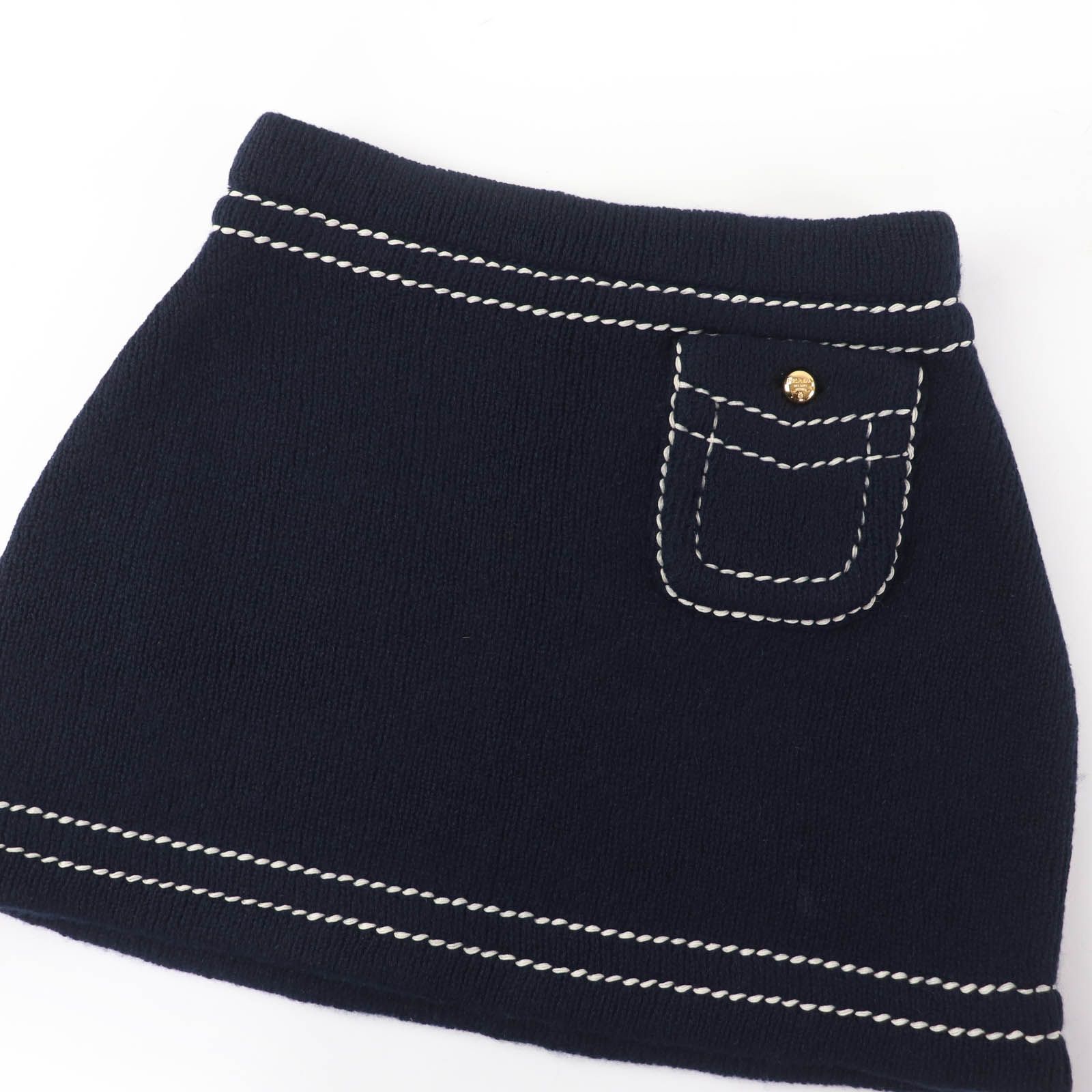 美品☆PRADA プラダ 2023年製 21480 カシミヤ100％ トライアングルロゴ