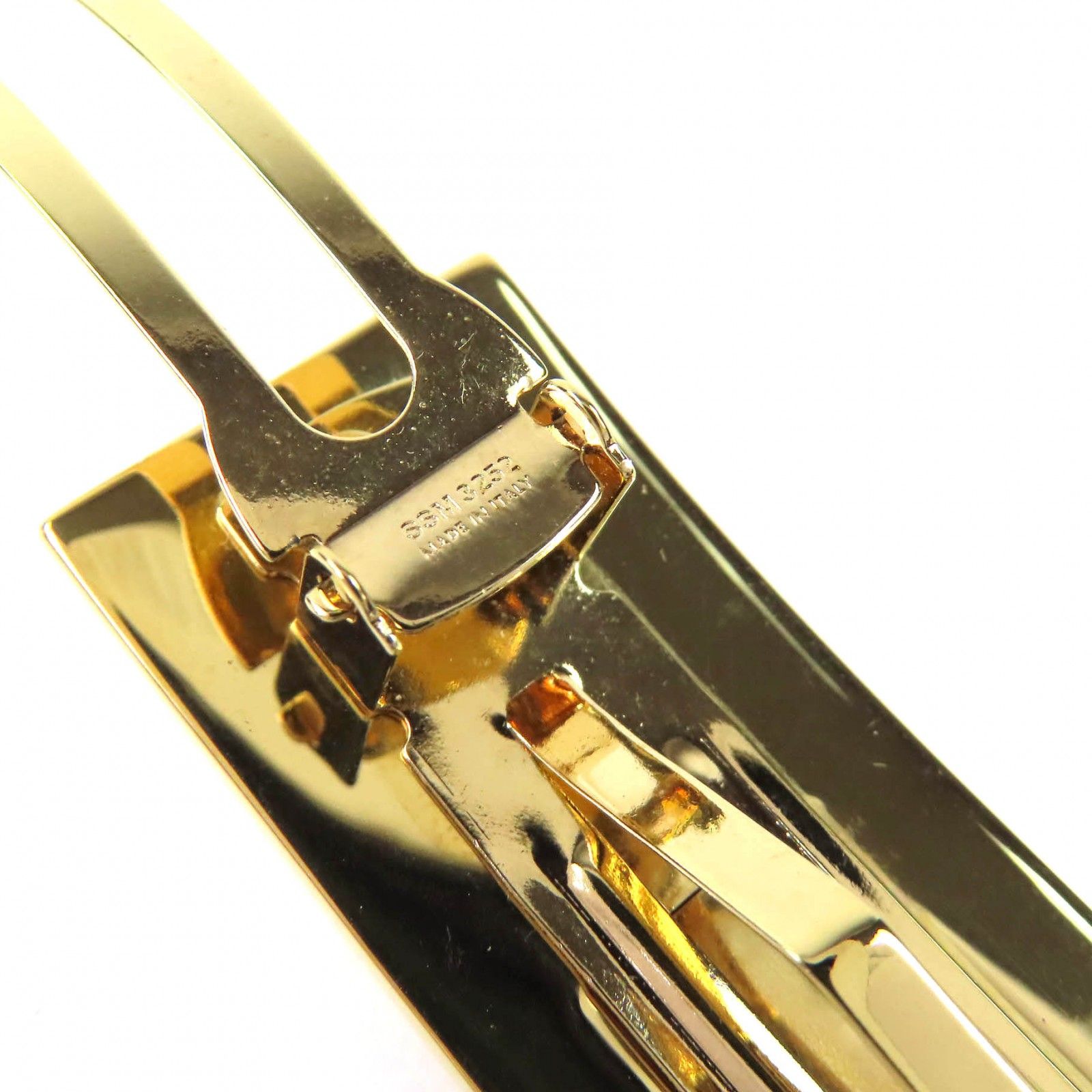 極美品△CELINE セリーヌ ロゴ スクエア バレッタ 髪留め ヘアクリップ