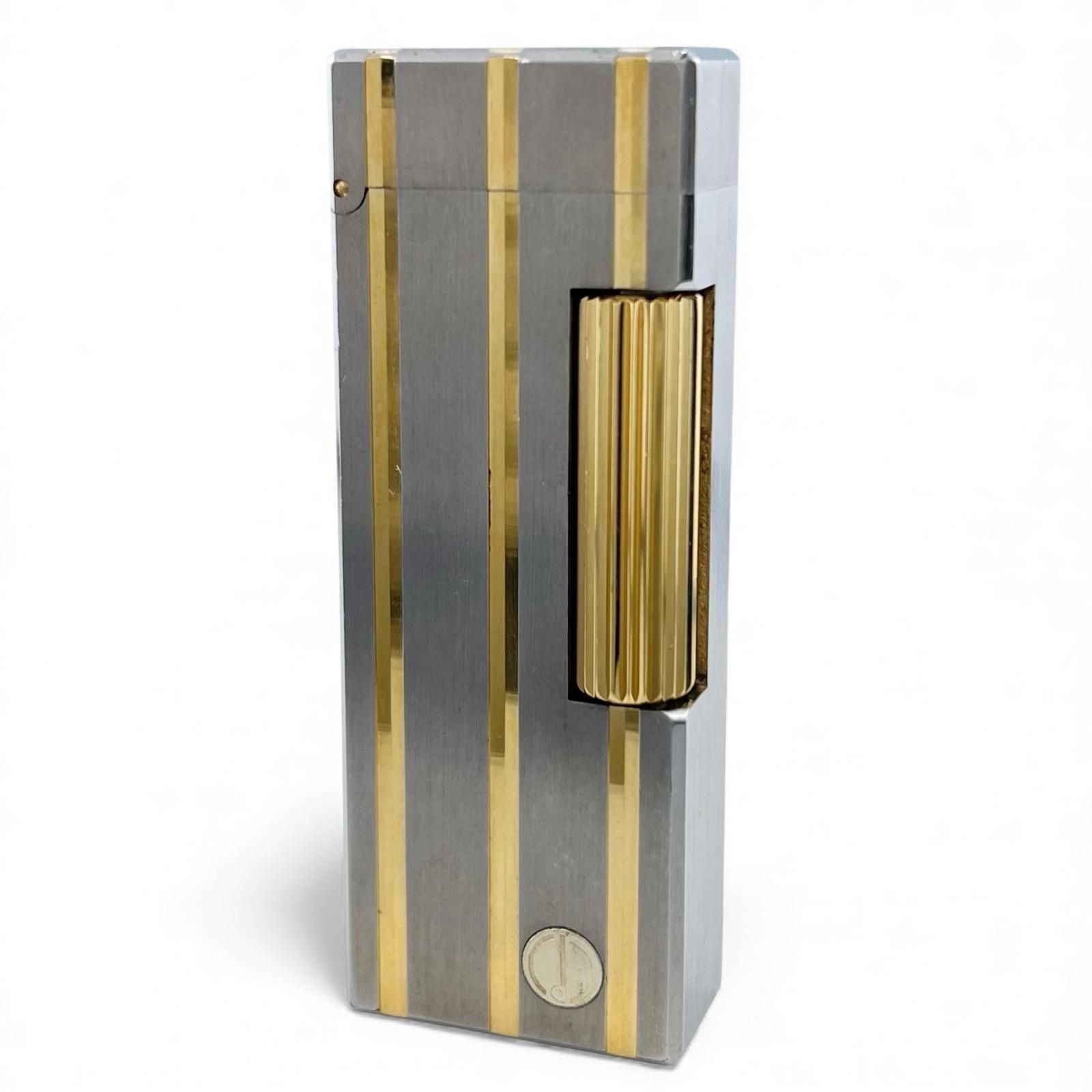 美品△Dunhill ダンヒル スクエア ストライプ柄 ローラー式 喫煙具